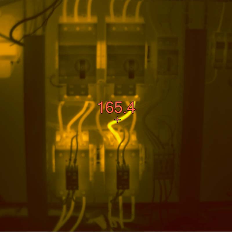 close up of an equipment checked through thermography