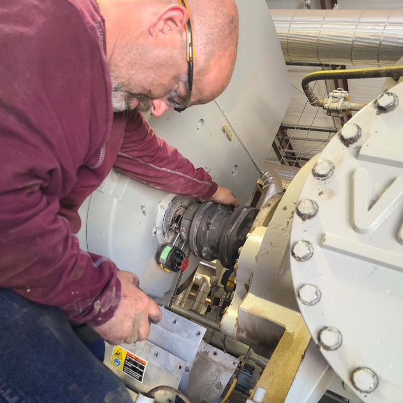 Man working with Mechanical Equipment